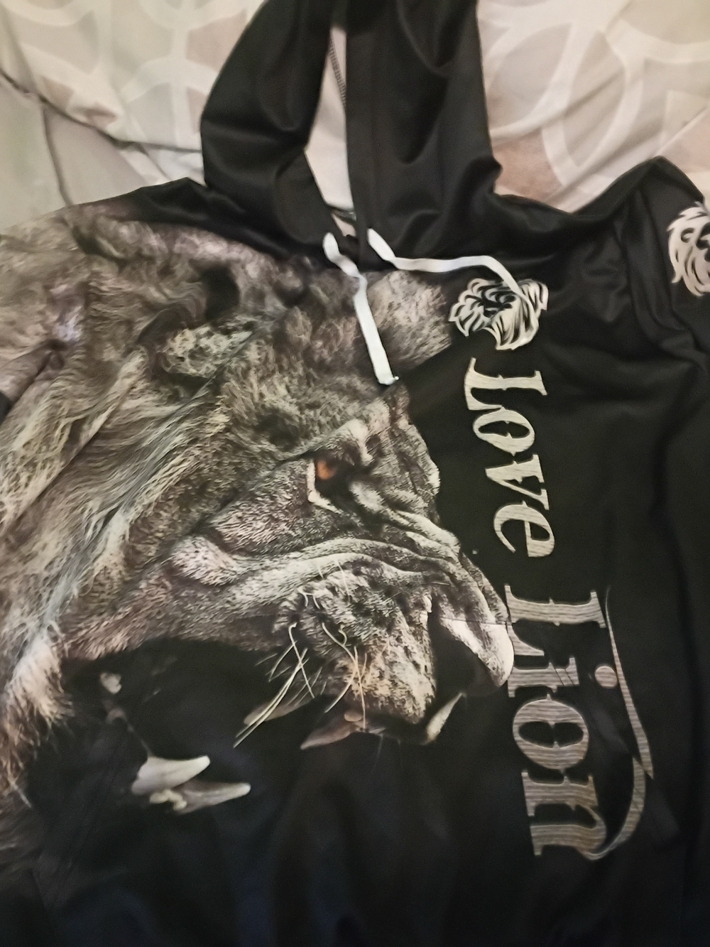 Love Lions Black Graphic Hoodie - Unbranded